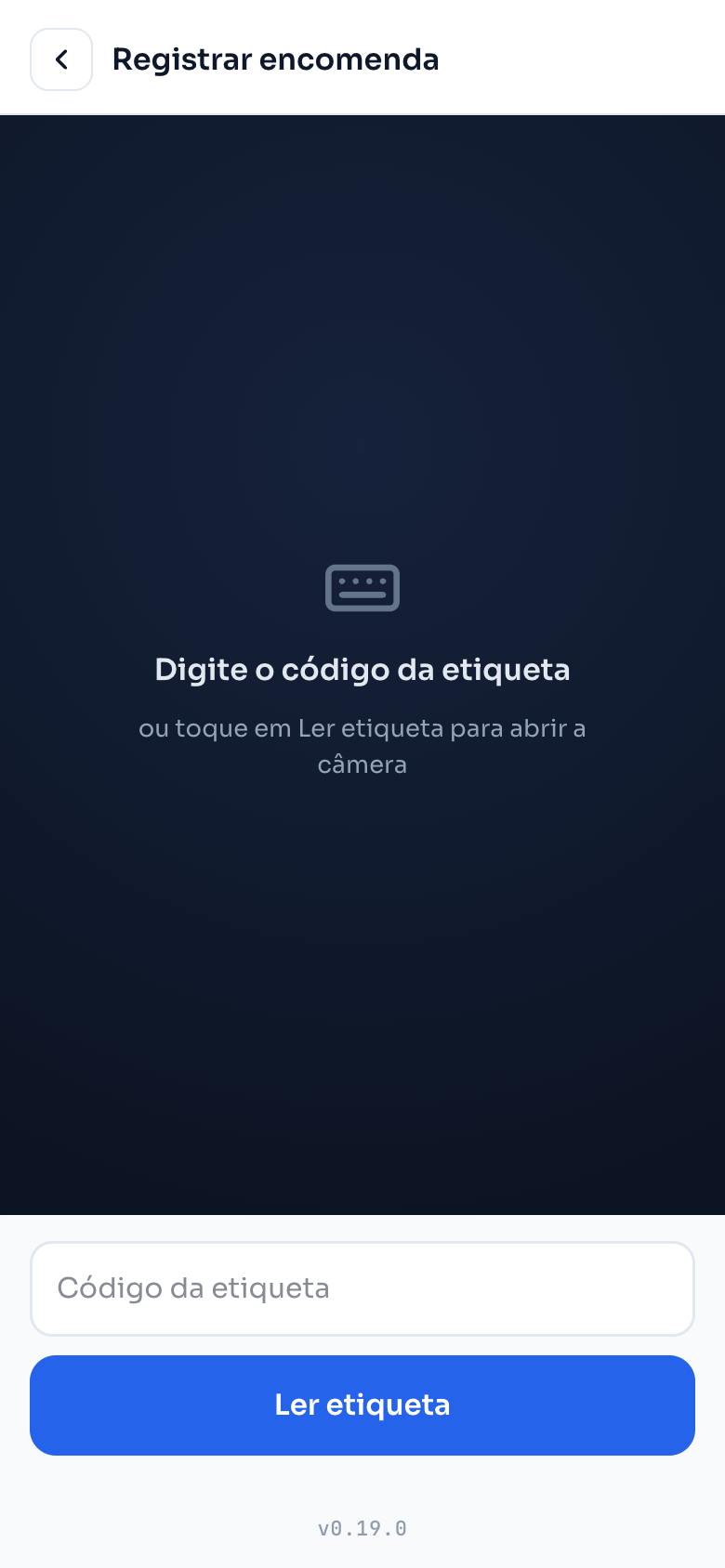 Tela do AvisaOn: registro de encomenda na portaria